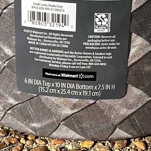 Better Homes & Gardens Gray Small Tapered Pleat Fabric Lamp Shade - Picture 9 of 16